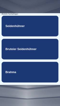 Vorschau der mobilen Webseite www.wegners-seidenhuehner.de, Wegners Seidenhühner