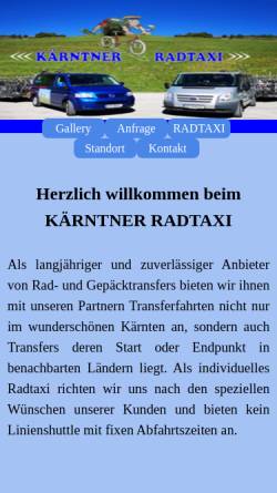Vorschau der mobilen Webseite www.radtaxi.at, Kärntner Radtaxi