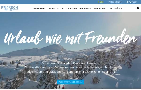 Vorschau von www.froschsportreisen.de, Frosch Sportreisen GmbH für aktive Leute