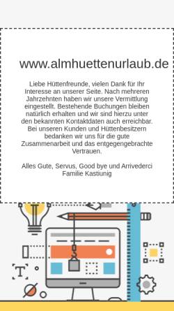 Vorschau der mobilen Webseite www.almhuettenurlaub.de, almhuettenurlaub.de