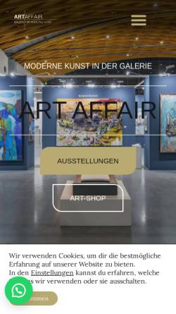 Vorschau der mobilen Webseite www.art-affair.net, Art Affair - Galerie für Moderne Kunst