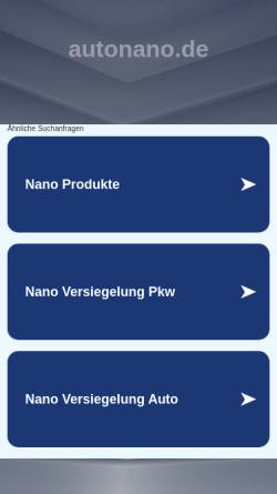 Vorschau der mobilen Webseite www.autonano.de, autonano.de - Nano Versiegelungen mit Lotuseffekt