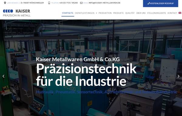 Vorschau von kaiser-metallwaren.de, Kaiser Metallwarenfabrik - Präzisionsdrehteile aus Messing und Aluminium