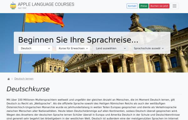 Vorschau von www.applelanguages.de, applelanguages.de - Deutsch lernen an einer unserer Sprachschulen in Deutschland