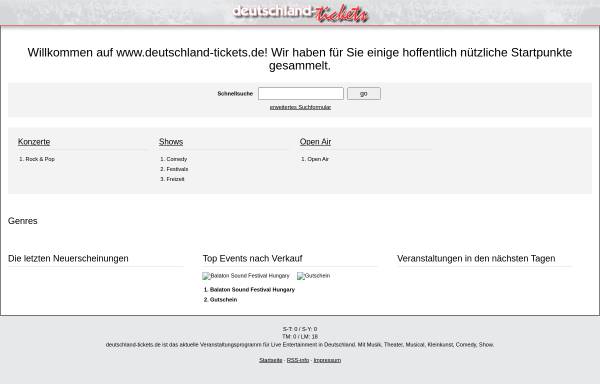 Vorschau von www.deutschland-tickets.de, deutschland-tickets.de - Veranstaltungen und Konzerte in Deutschland