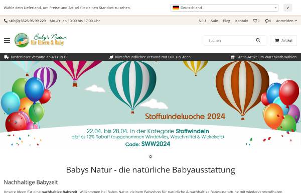 Vorschau von www.babysnatur.de, Baby's Natur - Rund um Wickeln