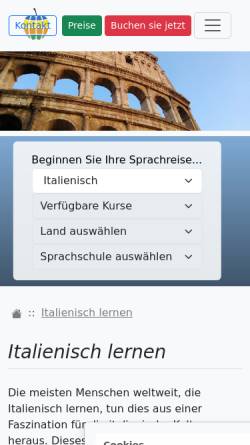 Vorschau der mobilen Webseite www.applelanguages.de, Apple Languages - Italienisch Sprachkurse