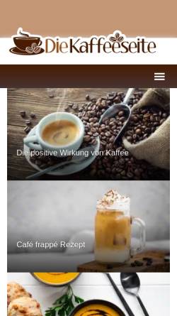Vorschau der mobilen Webseite www.die-kaffeeseite.de, die-kaffeeseite.de