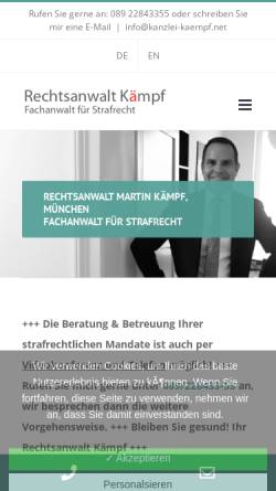 Vorschau der mobilen Webseite www.kanzlei-kaempf.net, Rechtsanwalt Kämpf