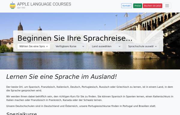 Vorschau von www.applelanguages.de, Apple Languages Sprachreisen in Europa, Kanada, Südamerika und Ägypten