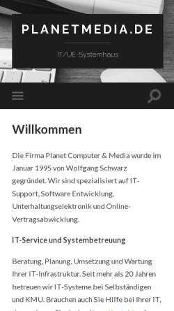 Vorschau der mobilen Webseite www.planetcomputer.de, planetcomputer.de - Premiere Shop