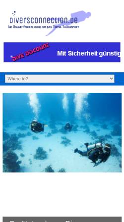 Vorschau der mobilen Webseite www.diversconnection.de, diversconnection.de - Individuelle Taucherstempel
