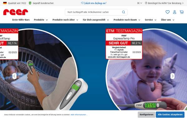 Vorschau von www.reer.de, Sicherheit für Ihr Baby – reer GmbH