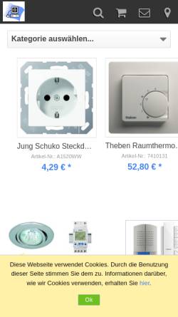 Vorschau der mobilen Webseite www.elektrik-discount.de, Elektrofachhandel Hauschild