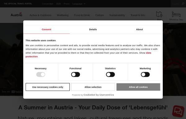 Vorschau von www.austria.info, Austria - Österreich lädt Sie ein