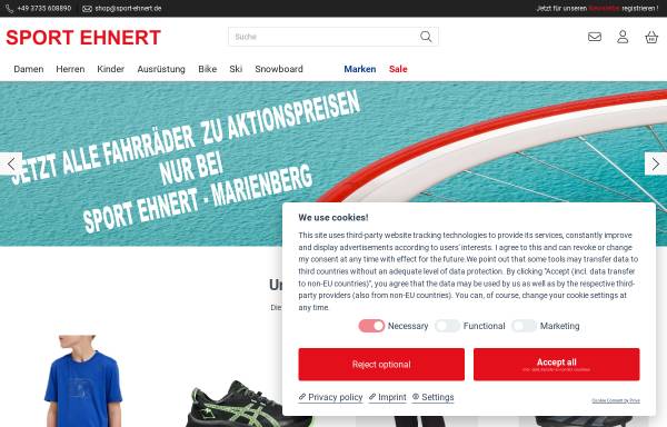 Vorschau von www.sport-ehnert.de, Sport Ehnert führt für Sie die Weltmarken des Sports
