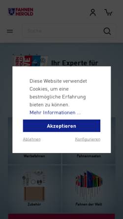 Vorschau der mobilen Webseite www.fahnenherold.de, Fahnenherold