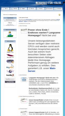 Vorschau der mobilen Webseite webspace-for-you.de, webspace-4you.de - Webkatalog für bessere Suchmaschinenplazierung