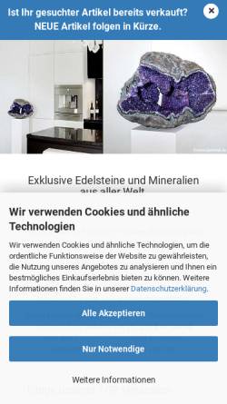 Vorschau der mobilen Webseite www.steinwelt.de, Steinwelt.de
