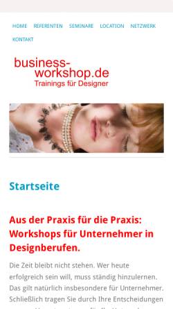 Vorschau der mobilen Webseite www.business-workshop.de, business-workshop.de - Seminare für Unternehmer und Existenzgründer
