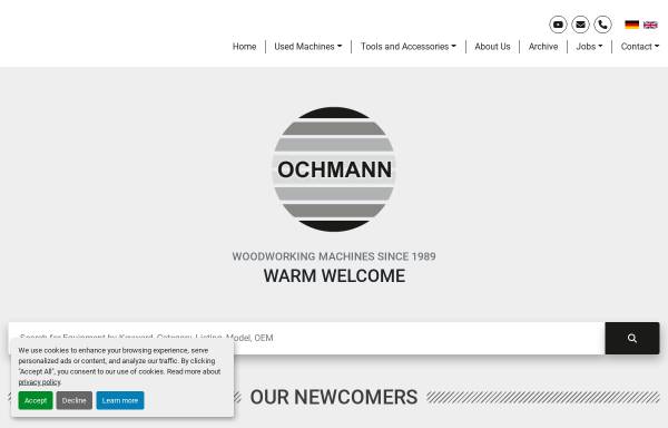 Vorschau von ochmann-maschinen.de, Ochmann Holzbearbeitungsmaschinen