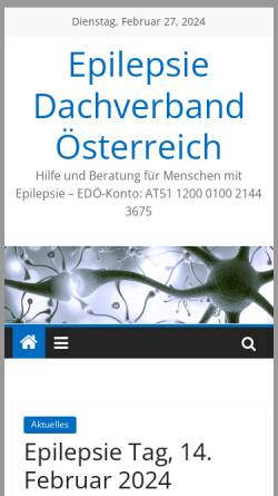 Vorschau der mobilen Webseite www.epilepsie.at, Epilepsie Dachverband Österreich