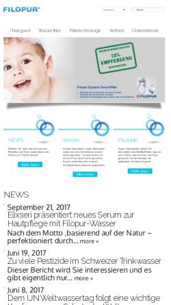 Vorschau der mobilen Webseite www.filopur.de, Filopur Wasserfilter