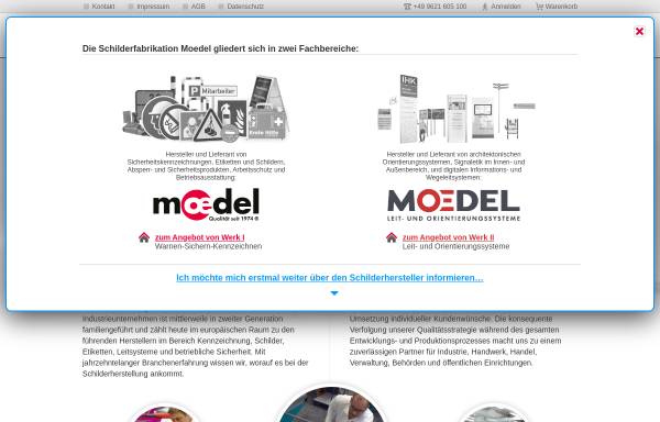 Vorschau von www.moedel.de, Alles rund ums Schild
