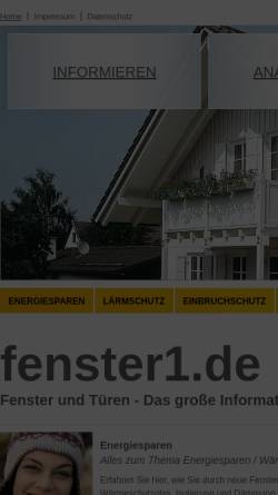 Vorschau der mobilen Webseite www.fenster1.de, Portal zu den Themen Fenster und Türen
