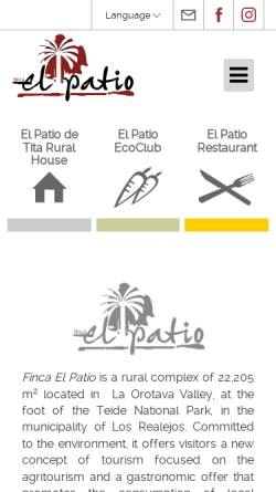 Vorschau der mobilen Webseite www.fincaelpatio.com, Finca El Patio de Tita, Teneriffa.