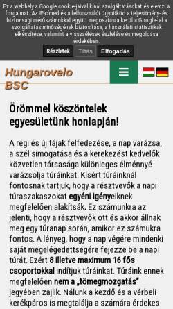 Vorschau der mobilen Webseite www.hungarovelo.com, Rad- und Aktivurlaub in Ungarn