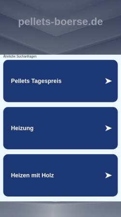 Vorschau der mobilen Webseite www.pellets-boerse.de, pellets-boerse.de