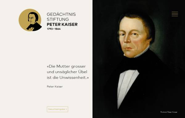 Vorschau von www.peter-kaiser-stiftung.li, Gedächtnisstiftung Peter Kaiser