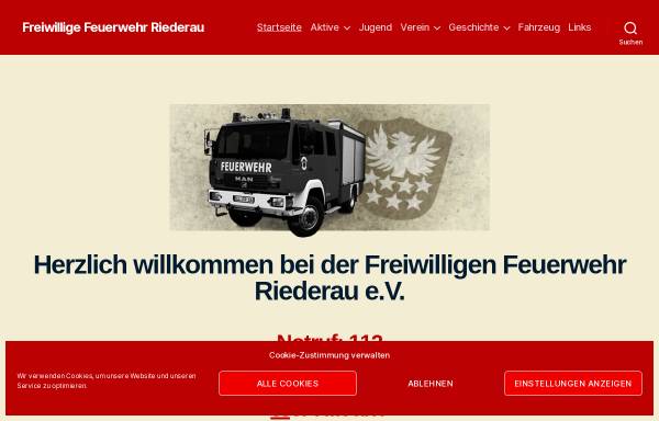 Vorschau von www.feuerwehr-riederau.de, Freiwillige Feuerwehr Riederau