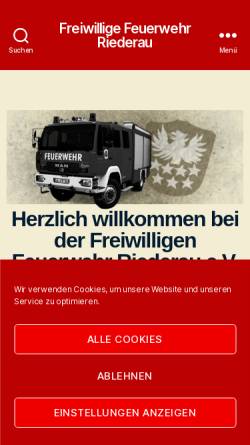 Vorschau der mobilen Webseite www.feuerwehr-riederau.de, Freiwillige Feuerwehr Riederau