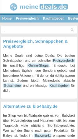 Vorschau der mobilen Webseite www.bio4baby.de, Bio4Baby.de – Bio-Produkte für das Baby