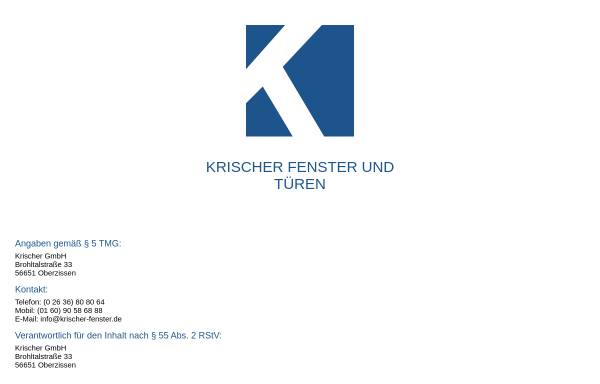 Vorschau von www.krischer-fenster.de, Krischer Komfort-Fenster GmbH