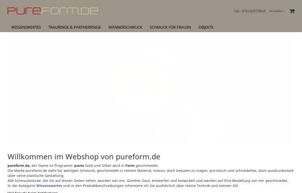 Vorschau von www.pureform.de, Pureform.de - Schmuck in zeitlosem Design