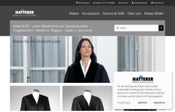 Vorschau von www.roben-shop.de, roben-shop.de - Roben für die Deutsche Justiz