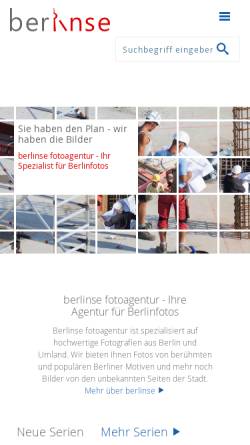 Vorschau der mobilen Webseite www.berlinse.de, berlinse fotoagentur
