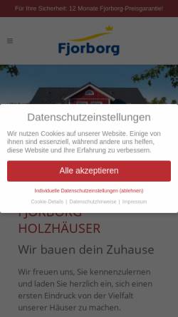 Vorschau der mobilen Webseite fjorborg-schwedenhaus.de, Merlin Holzhaus - merlin-holzhaus.de