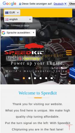 Vorschau der mobilen Webseite www.speedkit.de, Speedkit Chiptuning