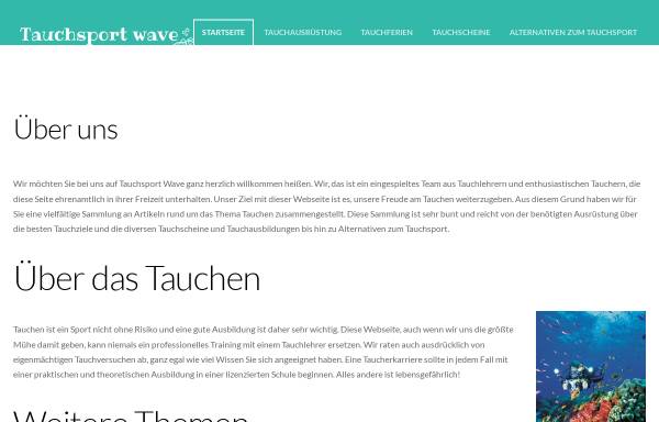 Vorschau von www.tauchsportwave.de, Tauchsport Wave