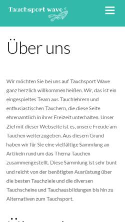 Vorschau der mobilen Webseite www.tauchsportwave.de, Tauchsport Wave