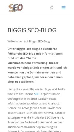 Vorschau der mobilen Webseite www.biggis-seoblog.de, Biggis SEOBlog