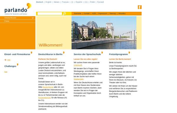 Vorschau von www.parlando-berlin.de, Parlando Institut für Sprache und Kultur