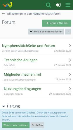 Vorschau der mobilen Webseite www.nymphensittichforen.de, Nymphensittich Forum