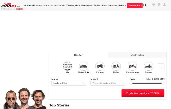 Vorschau von www.1000ps.de, 1000PS Motorrad Gebrauchtbörse