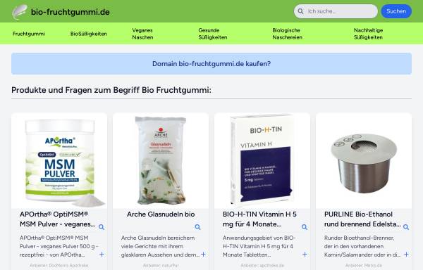 BIO Fruchtgummi und Gummibärchen Shop