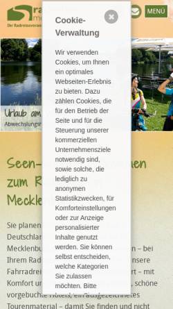 Vorschau der mobilen Webseite radreisen-mecklenburg.de, Radreisen Mecklenburg